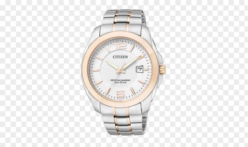 Citizen Rose Gold Watch Holdings Eco-Drive Chronograph Perpetual Calendar PNG