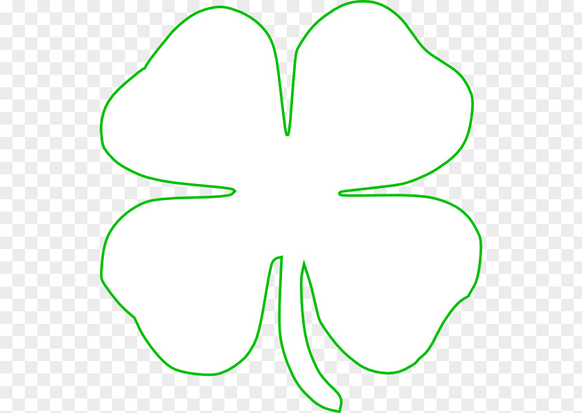 Shamrock Outline Ireland Four-leaf Clover Saint Patricks Day Clip Art PNG