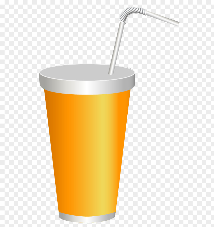 Yellow Plastic Drink Cup Clipart Image Coffee Orange Pint Glass PNG