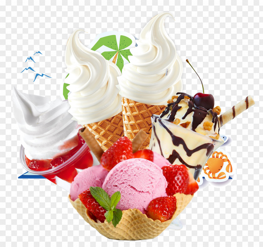 All Kinds Of Ice Cream Sundae Gelato Frozen Yogurt PNG