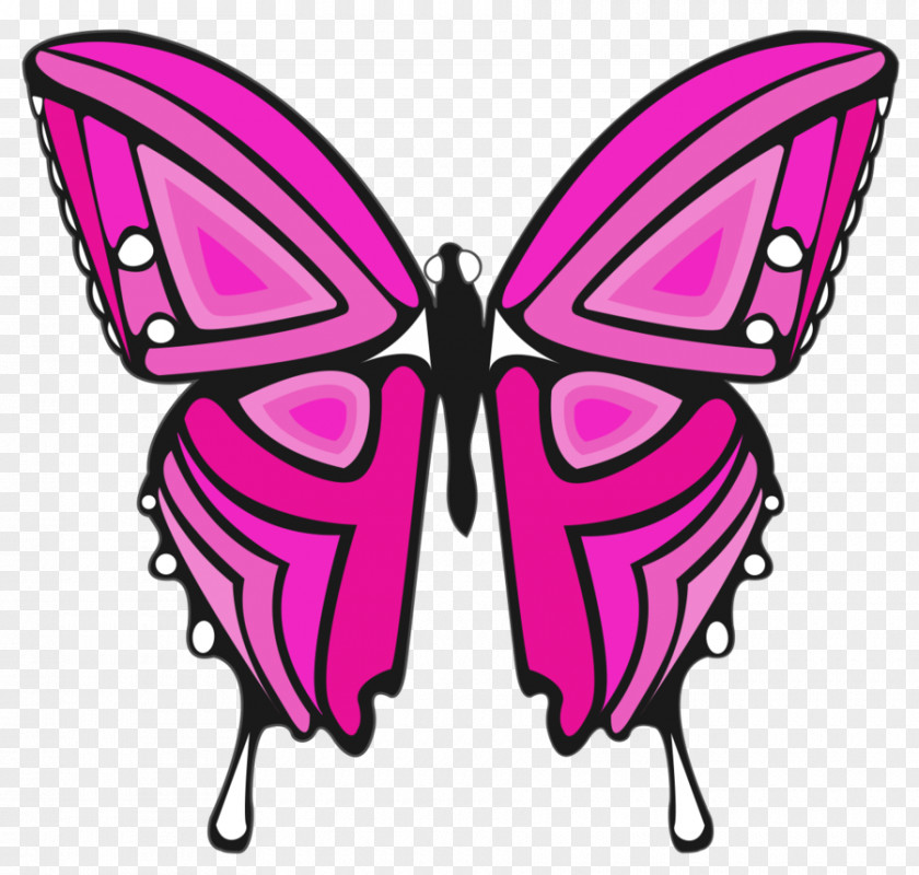 Butterfly Border Pink Sticker Monarch Clip Art PNG