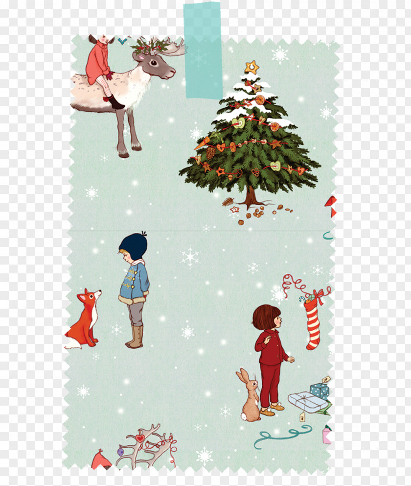 Christmas Tree Sticker Fun Ornament Greeting & Note Cards PNG