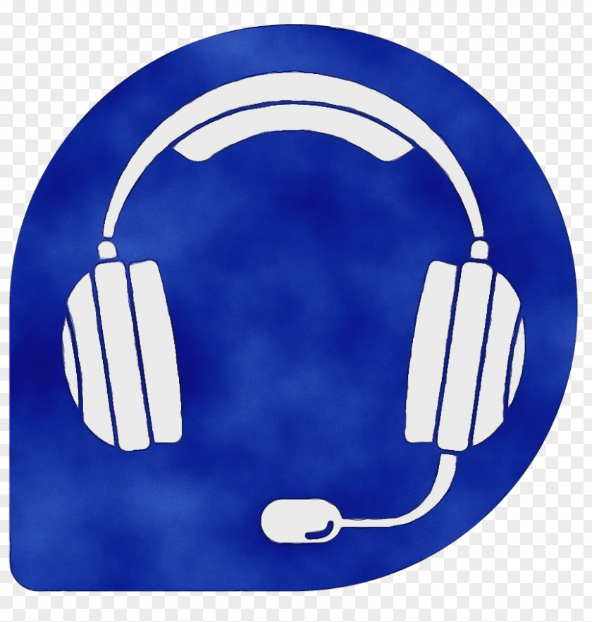 Plate Electric Blue Headphones Cartoon PNG