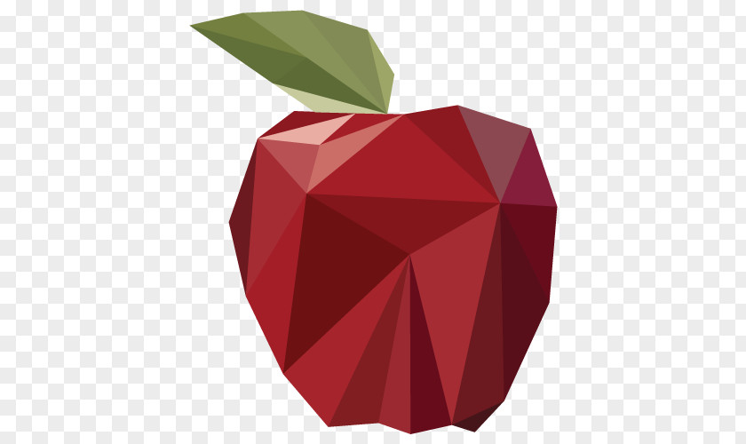 Polygonal Apple Polygon PNG