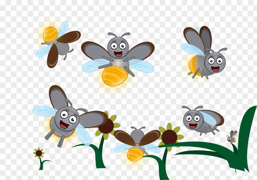 Vector Bee Insect Firefly PNG