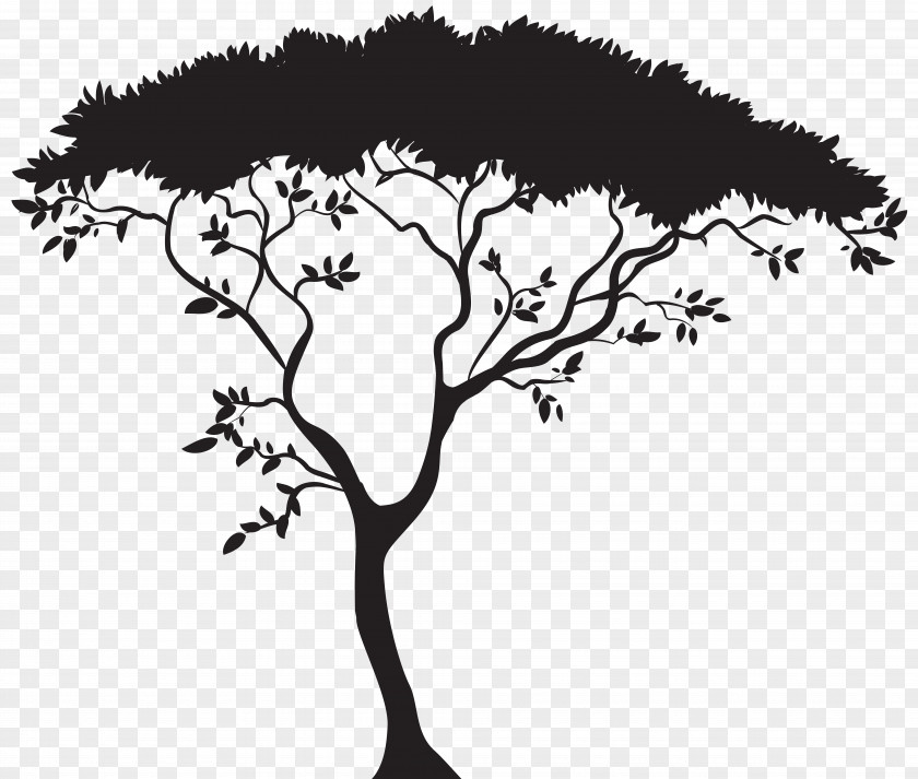African Tree Silhouette Clip Art Savanna PNG