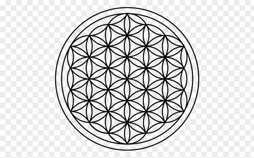 Geometry Overlapping Circles Grid Sacred Metatron PNG