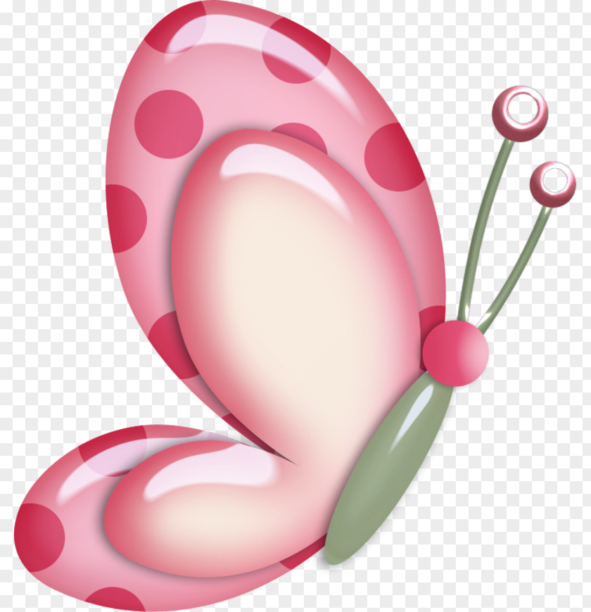 Pink Polka Dot Butterfly Tail PNG