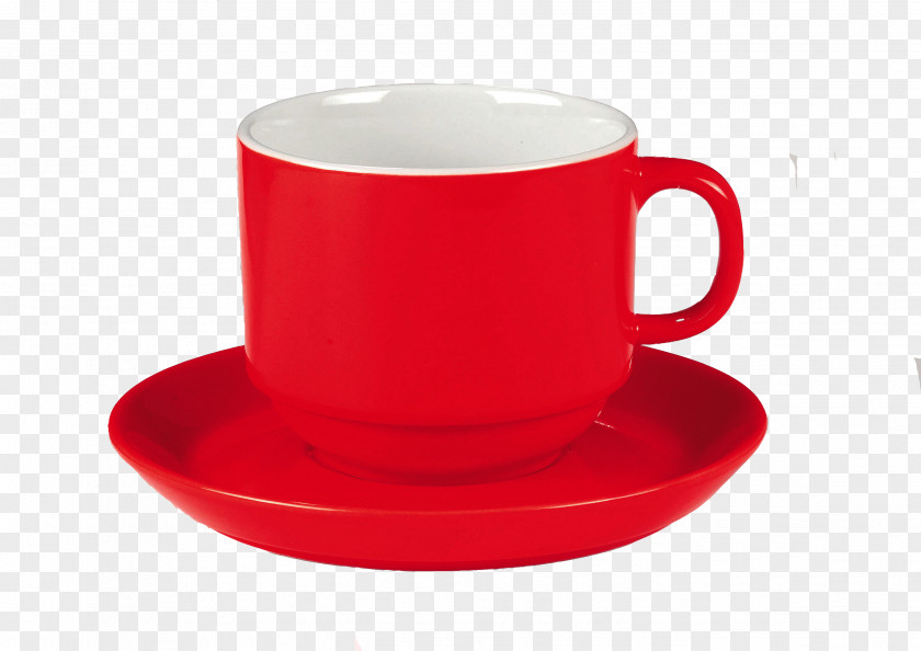 Red Cup Image Tea Espresso Coffee Saucer PNG