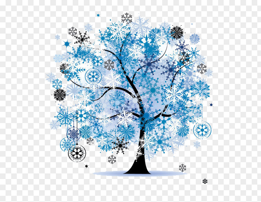 Taobao Winter New Material Cross-stitch Season Tree Painting Clip Art PNG