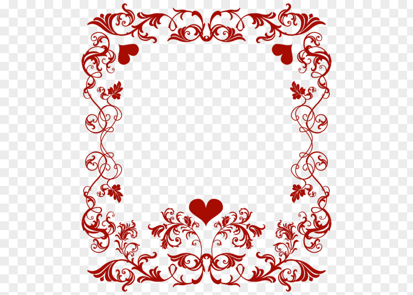 High Tech Paper Border Valentine's Day Heart Clip Art PNG