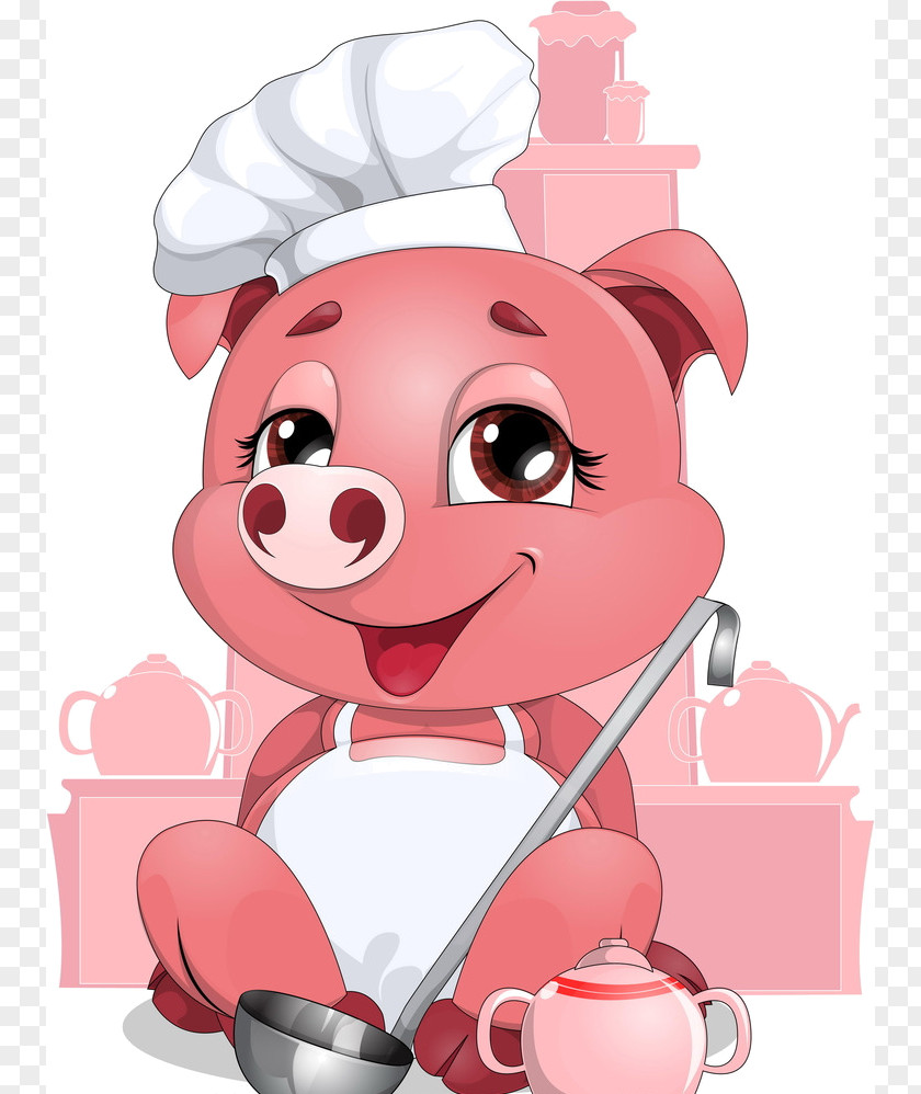 Pig Vector Graphics Chef Clip Art Stock Illustration PNG