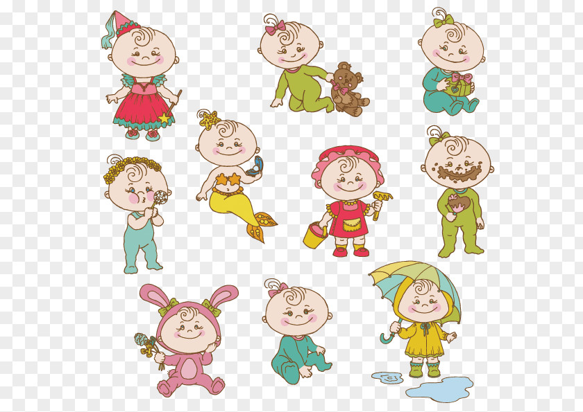 Vector Children Cartoon Infant Cuteness Clip Art PNG