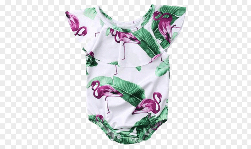 Flamingo Swim One-piece Swimsuit Collar Bodysuit Tankini PNG