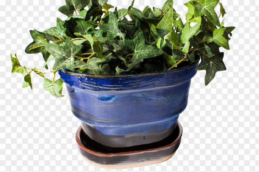 Spring Greens Cobalt Blue Herb Flowerpot PNG