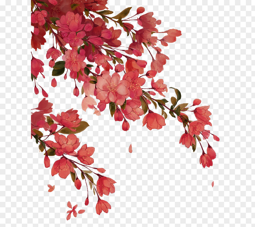 Begonia Tree Branches Red PNG