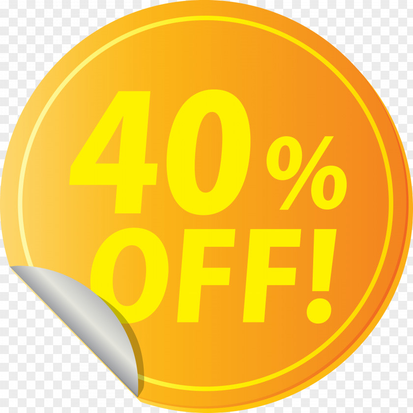 Discount Tag With 40% Off Label PNG