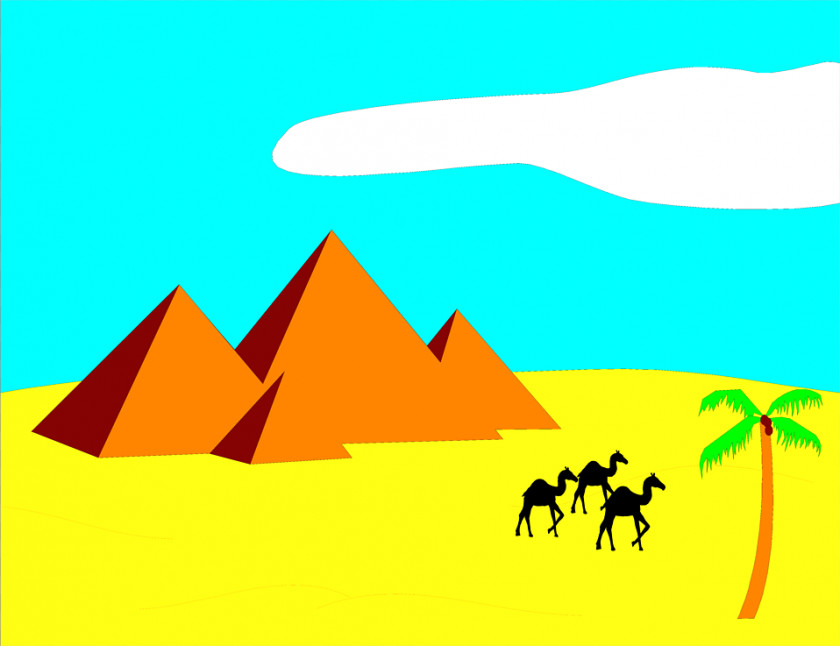 Free Desert Pictures Sahara Egyptian Pyramids Camel Clip Art PNG