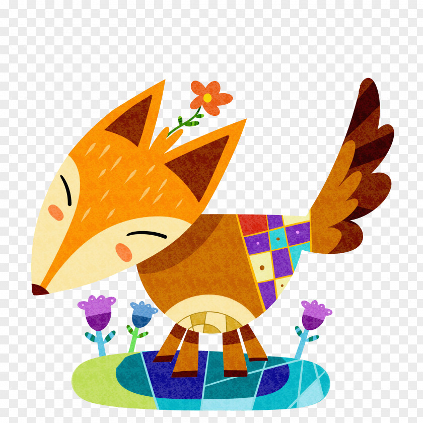 Hand Painted Fox Canidae Clip Art PNG