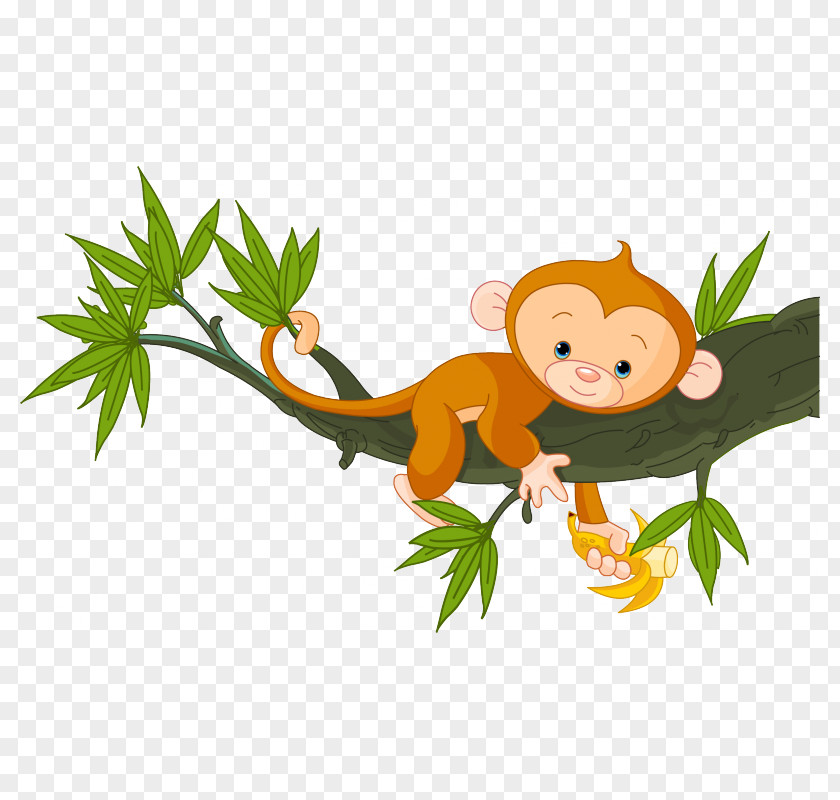 Hanging Clipart Tree Monkey Clip Art PNG