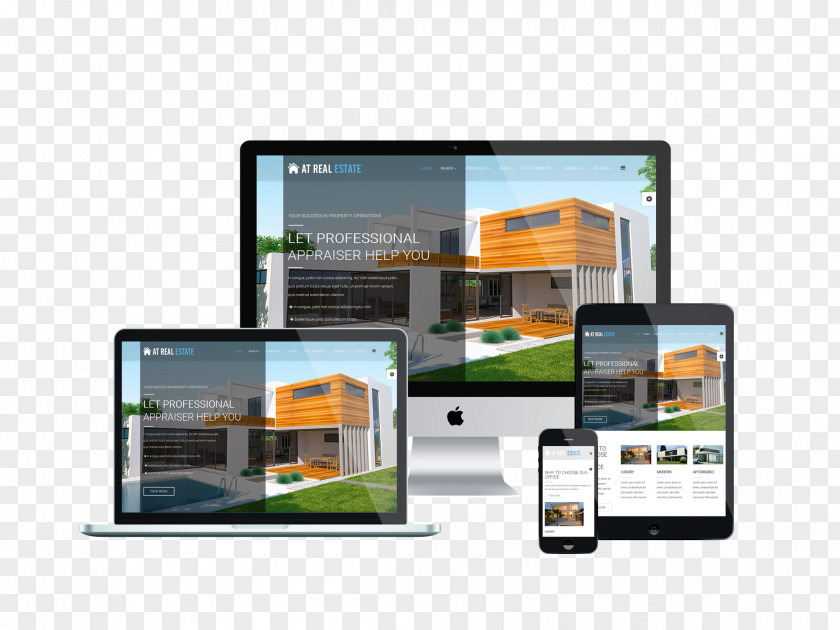 Real-estate Responsive Web Design Website Development Real Estate House Template PNG