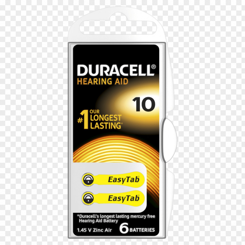 Hearing Aid Zinc–air Battery Duracell Electric Pack PNG