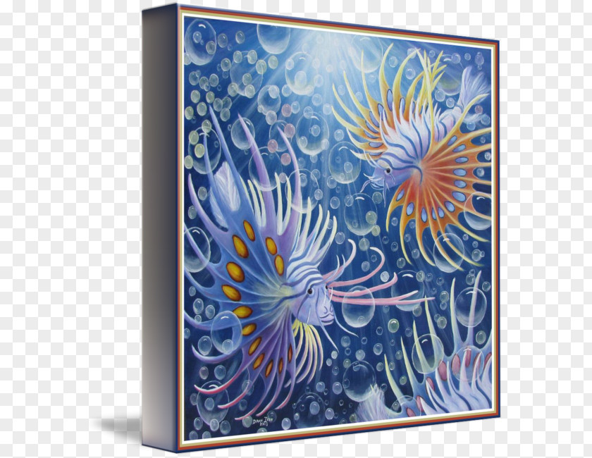 Painting Modern Art Cobalt Blue Organism Marine Biology PNG