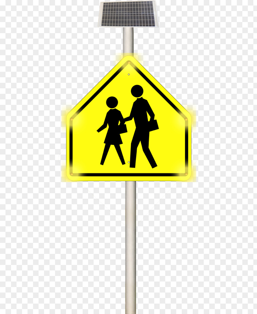 Pedestrian Crossing School Zone Sign PNG