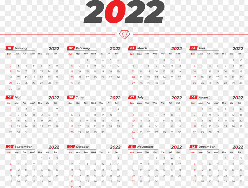 Printable Yearly Calendar 2022 2022 Calendar Template PNG