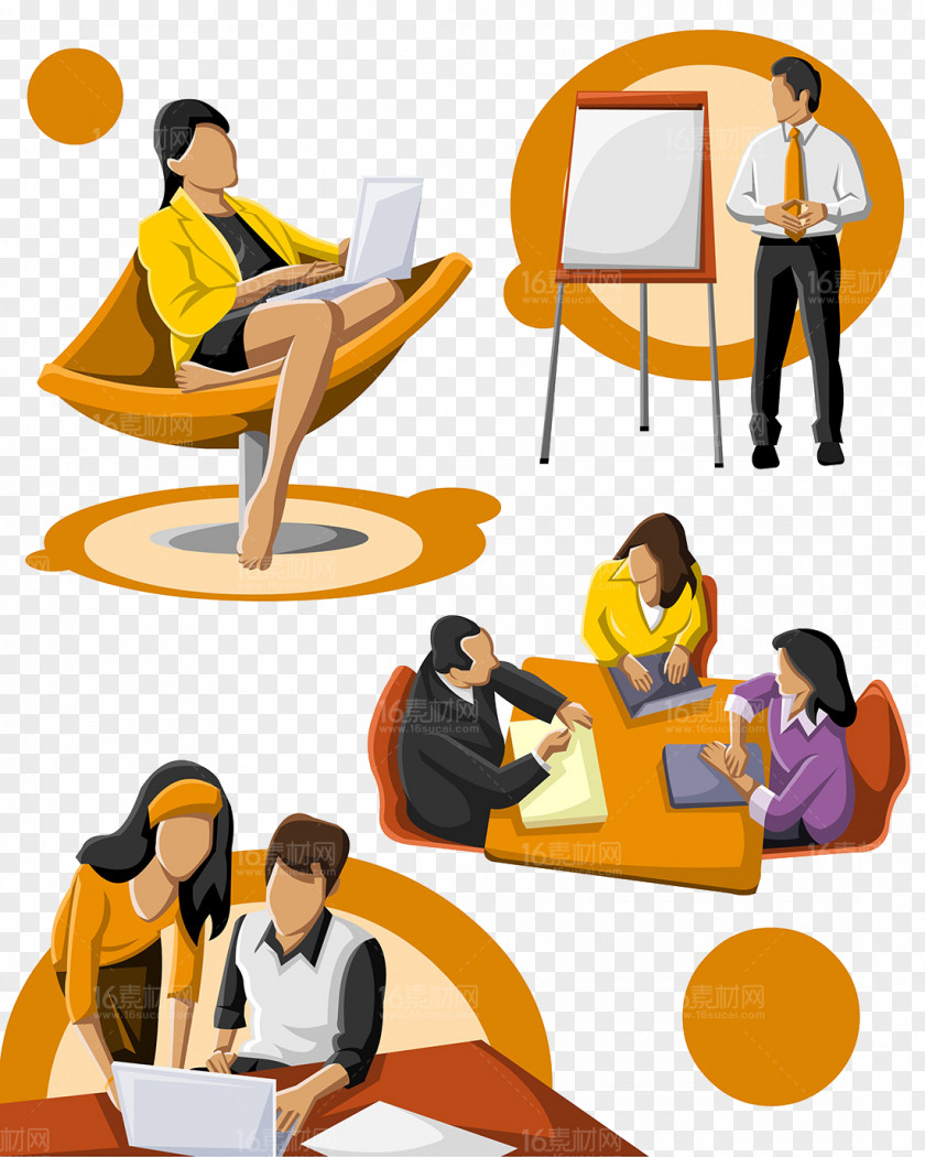 Cartoon Business People Vector Material Dessin Animxe9 Animation Labor Illustration PNG