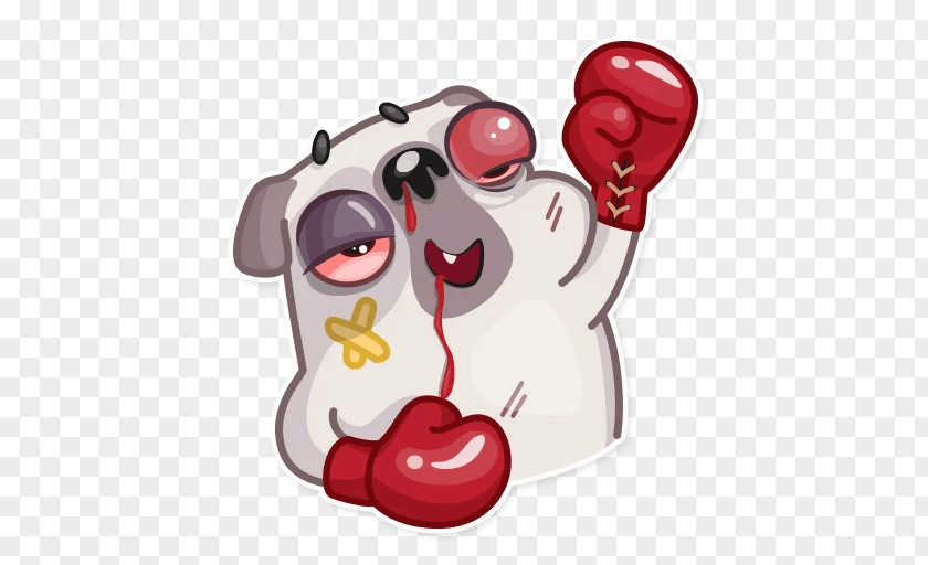 Pug Sticker Boxing Glove PNG