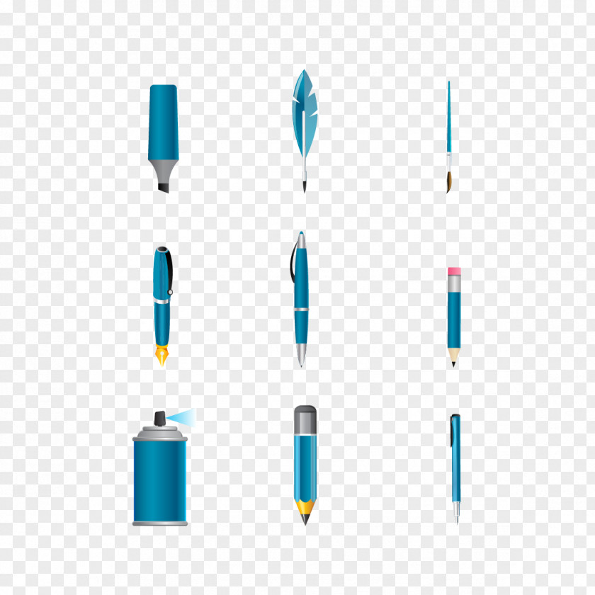 Vector Material Blue Pen Paper Ballpoint Fountain PNG