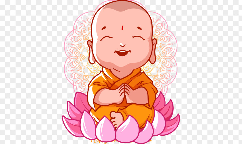 Children's Cartoon Character Buddhism Bhikkhu Illustration PNG