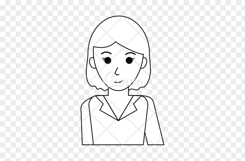 Happy Women Drawing Black And White Facial Expression Line Art PNG