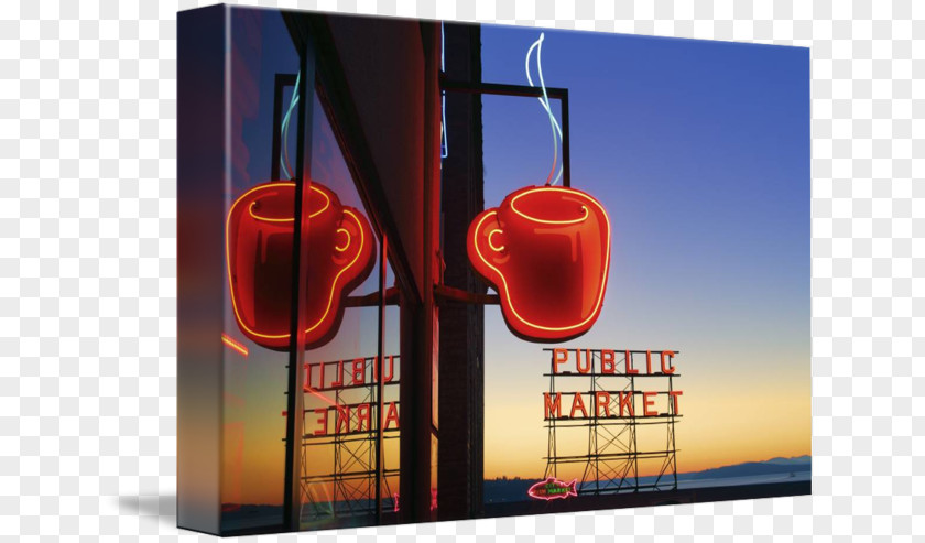 Coffee In Kind Pike Place Market Seattle Canvas Print Marketplace Printing PNG
