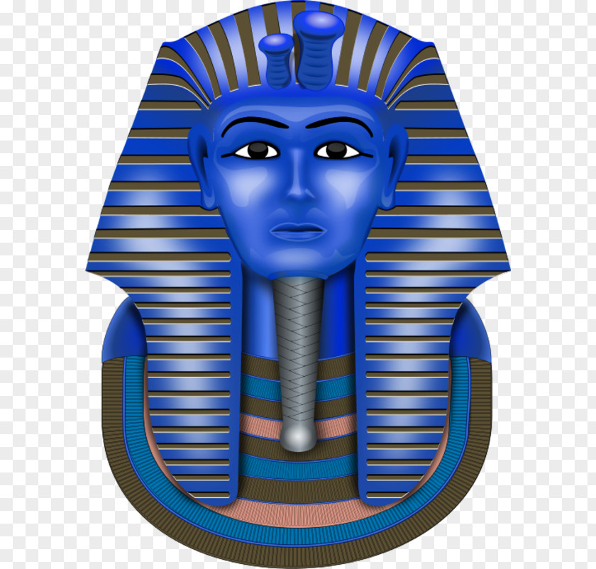 Tutankhamun Mask Electric Blue Font PNG