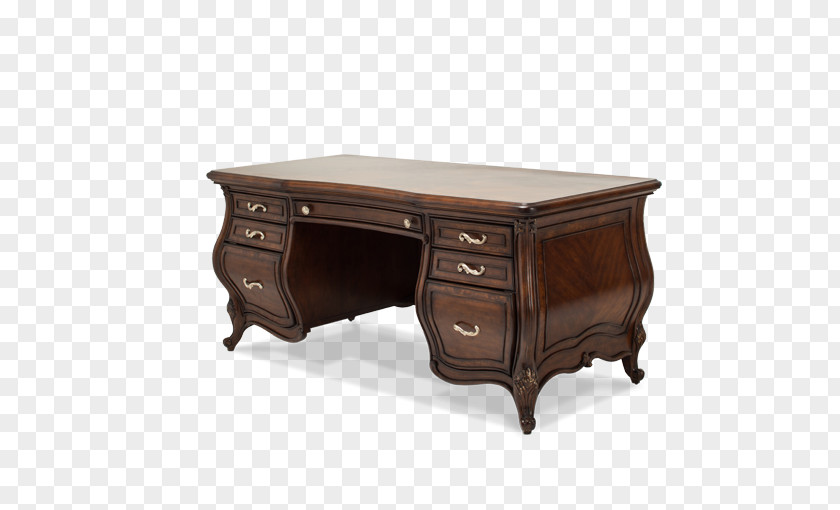 Office Desk Credenza Writing Solid Wood Mirror PNG
