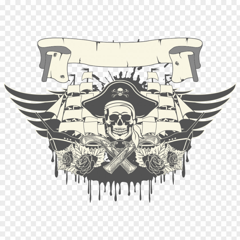 Skull Wings Vector Military Pattern Piracy Royalty-free Illustration PNG
