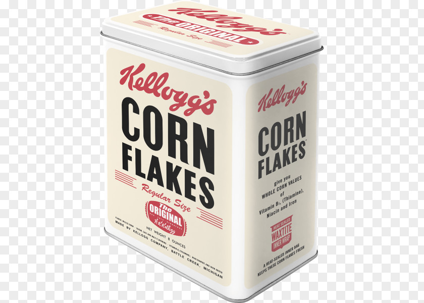 Box Corn Flakes Breakfast Cereal Kellogg's Tin Can PNG