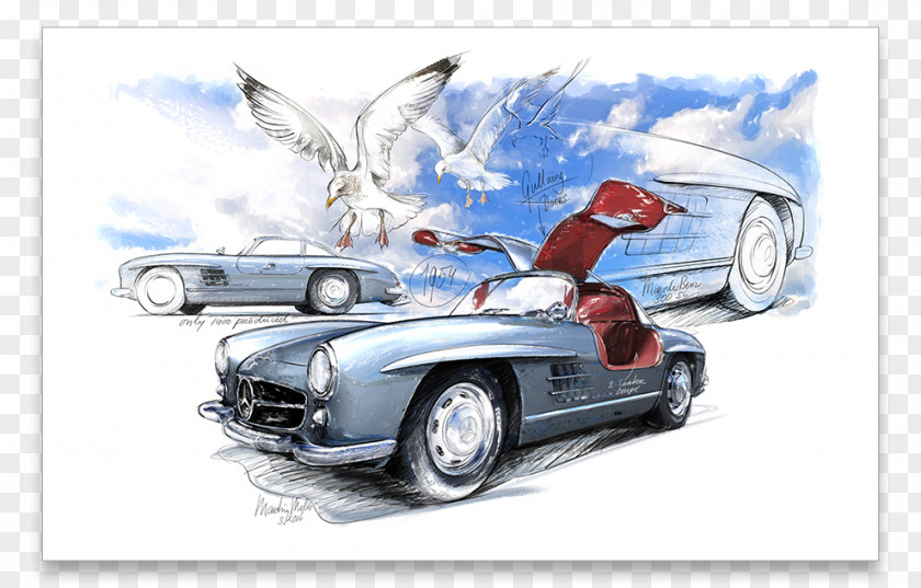 Gull Classic Car Mercedes-Benz W113 Drawing PNG