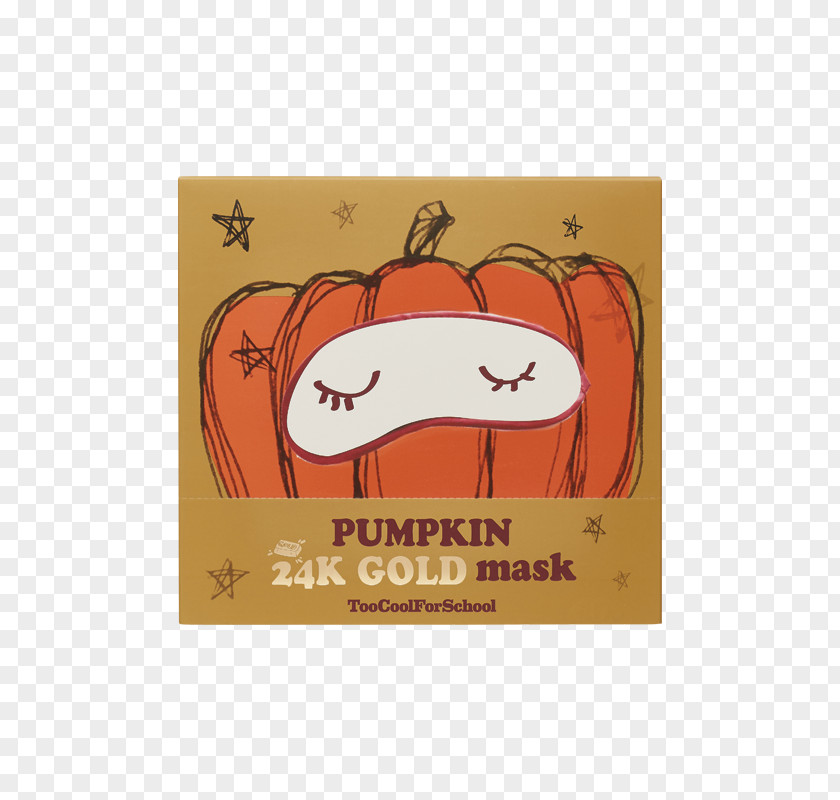 Mask Too Cool For School Pumpkin 24K Gold K-Beauty Skin Care PNG