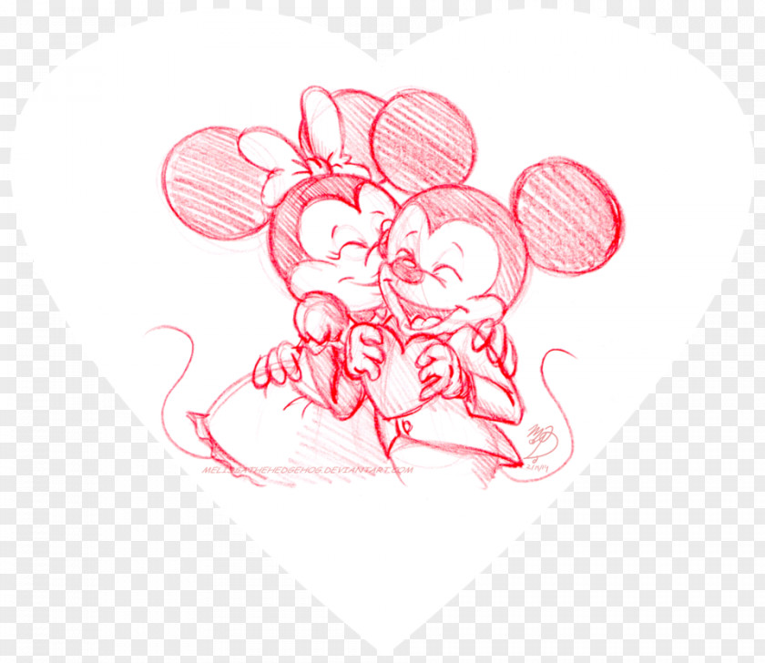 Minnie Mouse Mickey Valentine's Day Cupid Pattern PNG