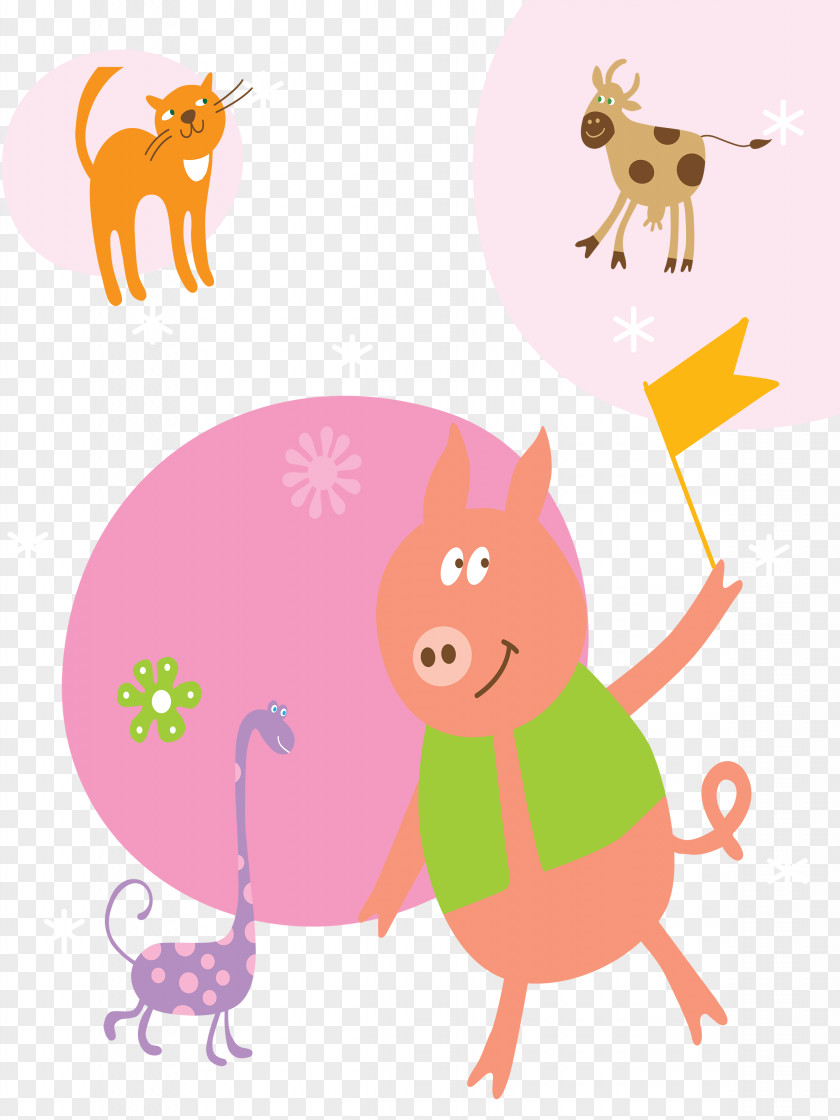 Small Pink Pigs And Its Friends Clip Art PNG
