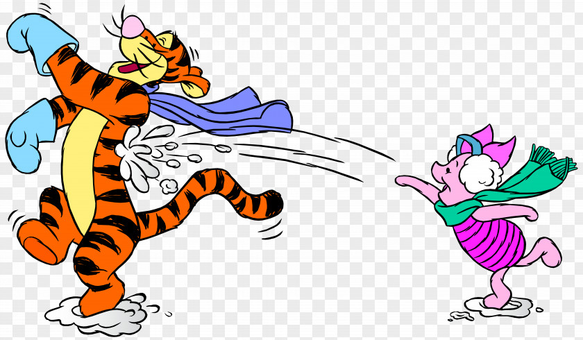 Tigger And Piglet With Snowballs Clip Art Image Eeyore Winnie The Pooh Goofy PNG