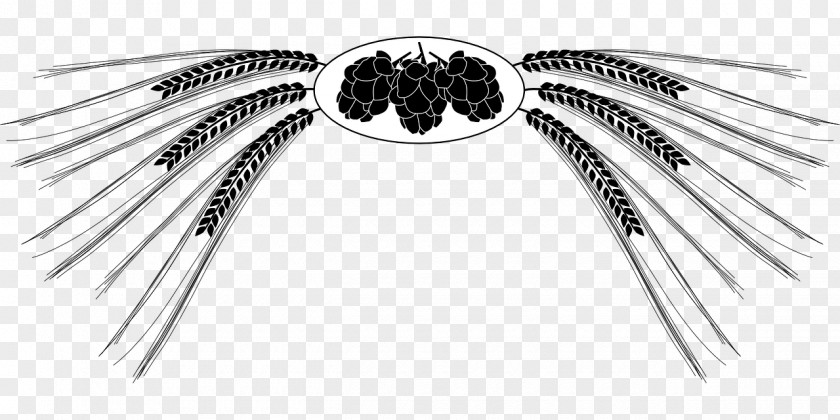 Black And White Wheat Beer Hops Barley Clip Art PNG