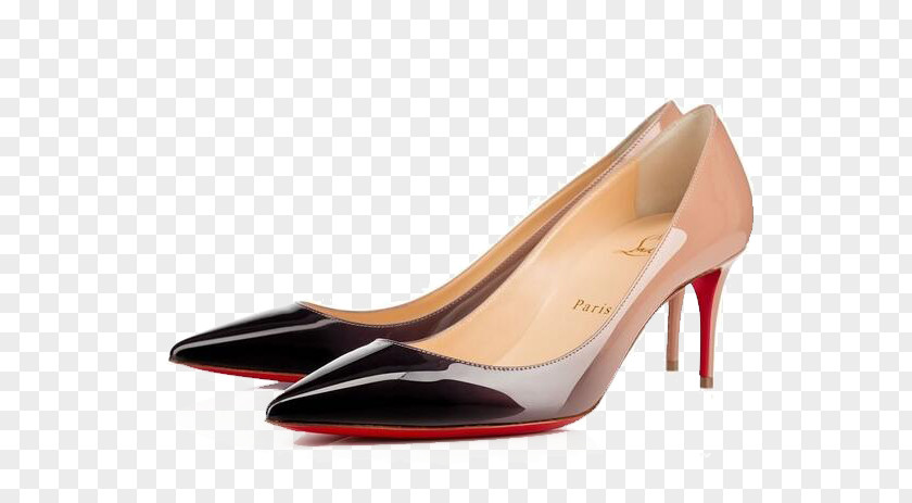Black Gradient Heels Oxford Shoe High-heeled Footwear Leather Stiletto Heel PNG