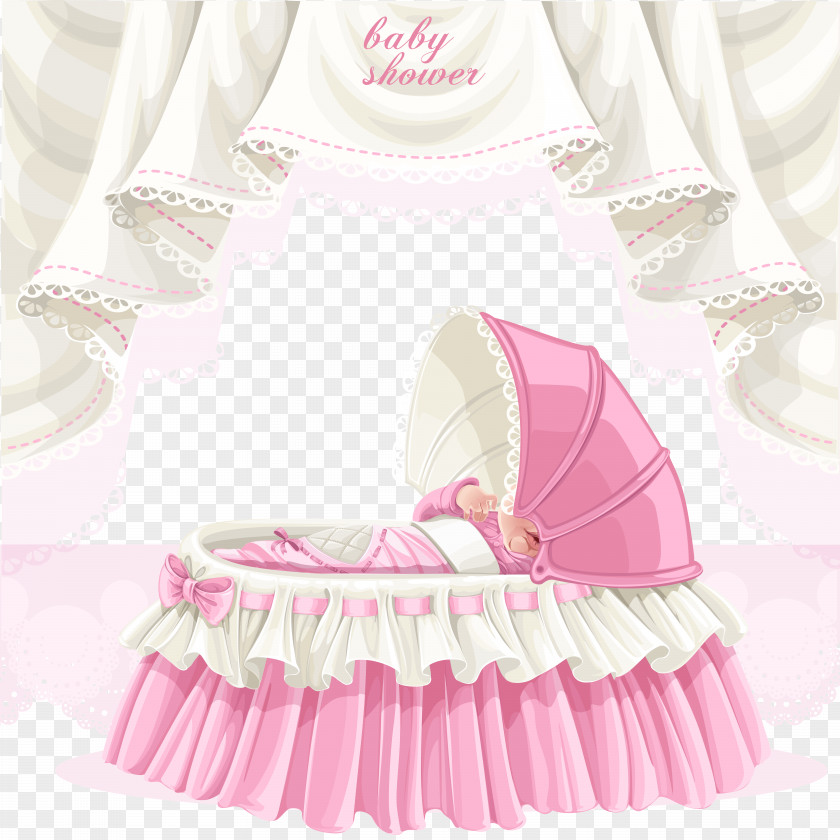 Cartoon Baby Supplies Vector Material Infant Bed Clip Art PNG