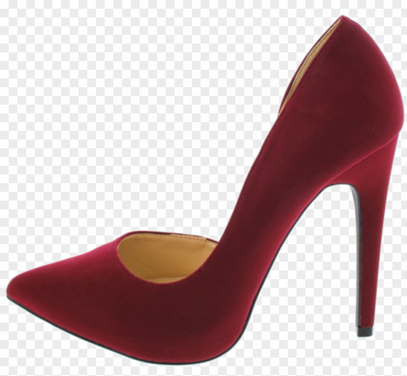 Wine Suede High-heeled Shoe Red PNG