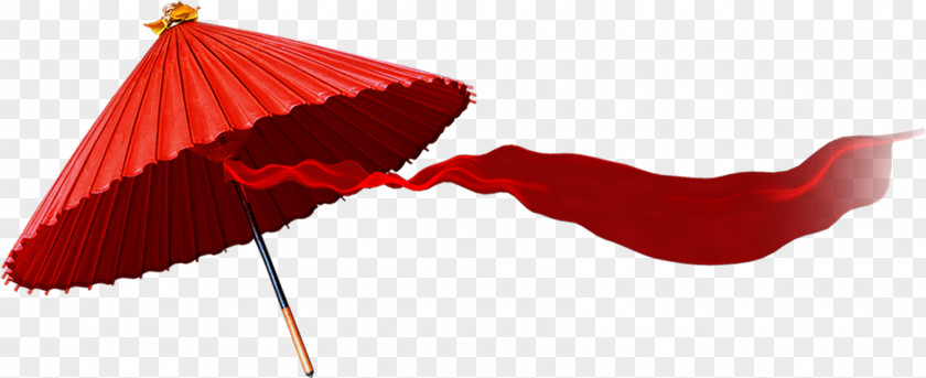 Chinese Style Red Umbrella Oil-paper Blue PNG