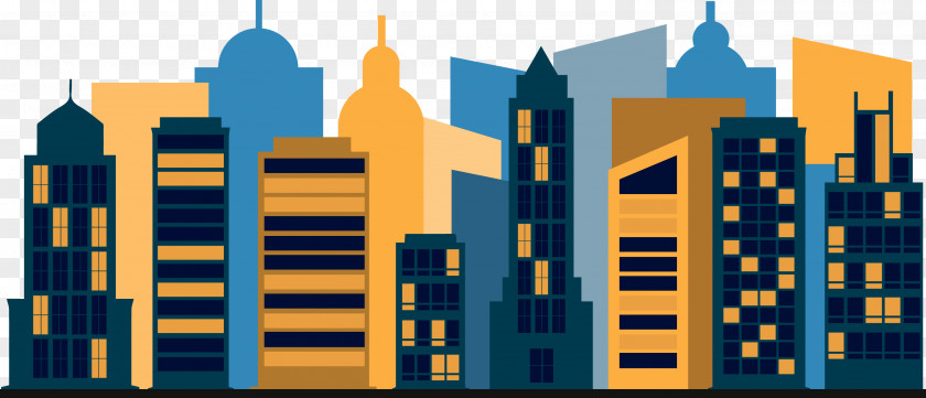 City Architecture Flat Design PNG